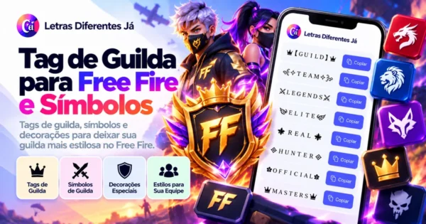 Tags de guilda e símbolos para nomes de equipes no Free Fire
