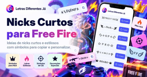 Sugestões de nicks curtos para Free Fire com símbolos