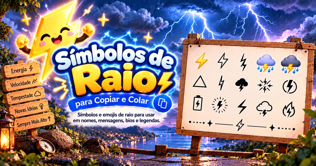 Símbolos de Raio para Copiar e Colar