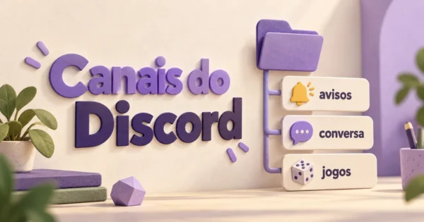 Uma pasta agrupa três placas com ícones e os nomes avisos, conversa e jogos.